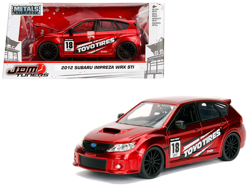 2012 Subaru Impreza WRX STI Red \JDM Tuners\" 1/24 Diecast Model Car