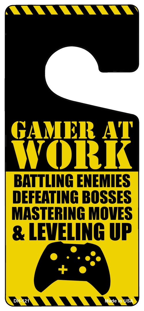 Smart Blonde DH-121 4 x 9 in. Gamer At Work Xbox Novelty Metal Door Ha