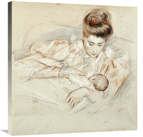 Global Gallery GCS-266519-30-142 30 in. Mother & Child Art Print - Pau