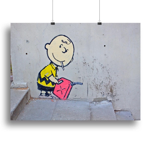Banksy Charlie Brown - Naughty Boy Canvas Print or Poster