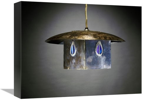 Global Gallery GCS-266799-16-142 16 in. A Metal & Leaded Glass Hanging