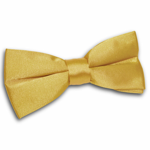 Plain Satin Pre-Tied Bow Tie - Gold