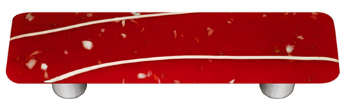 Hot Knobs HK3102-PA Mardi Gras White with Red Rectangle Glass Cabinet