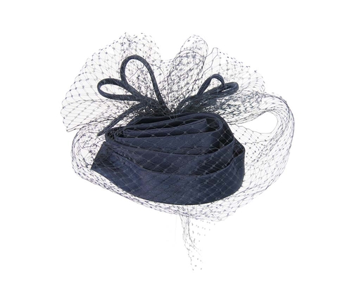 Navy Cocktail Headpiece with veil