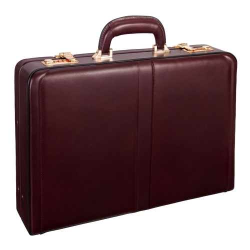 Mcklein USA 80446 3.5 in. Reagan Leather Attach Briefcase, Burgund