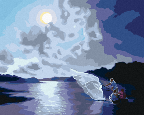 Zuty - Paint by Numbers - FISHERMEN ON A BOAT (D. RUSTY RUST), 40x50