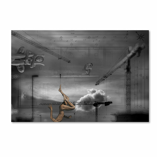 Trademark 1X01277-C1219GG 12 x 19 in. Construction of Babylon Tower Ca