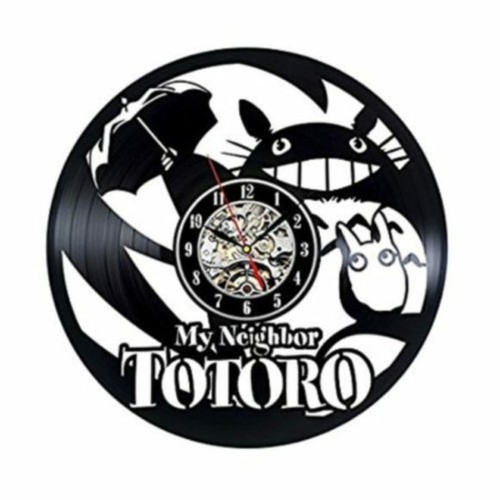 MY NEIGHBOR TOTORO ART HANDMADE VINYL RECORD WALL CLOCK