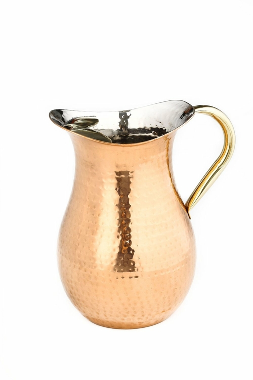 Old Dutch International 808 2.25 Qt. Dec. Cop. Hammered Water Pitcher 