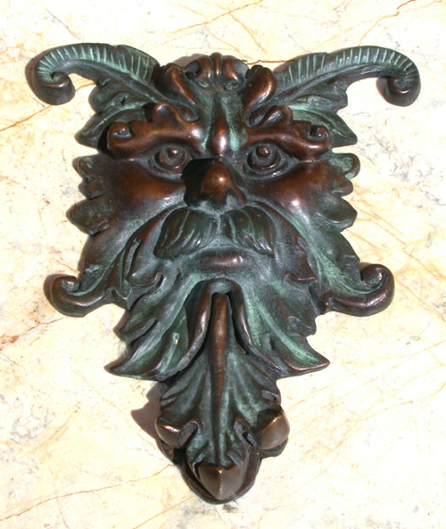 Metropolitan Galleries SRB29017 Zeus with Horns Door Knocker Bronze