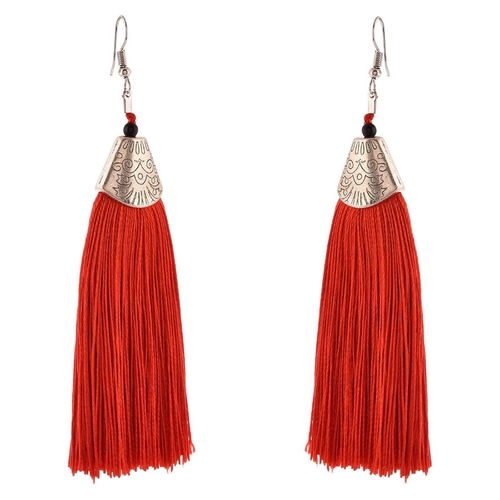 Generic Women's Brass Earrings (Red, free Size)