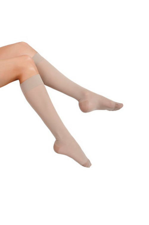 23-30 mmHg Compression Sheer Knee Highs, Nude - 2XL