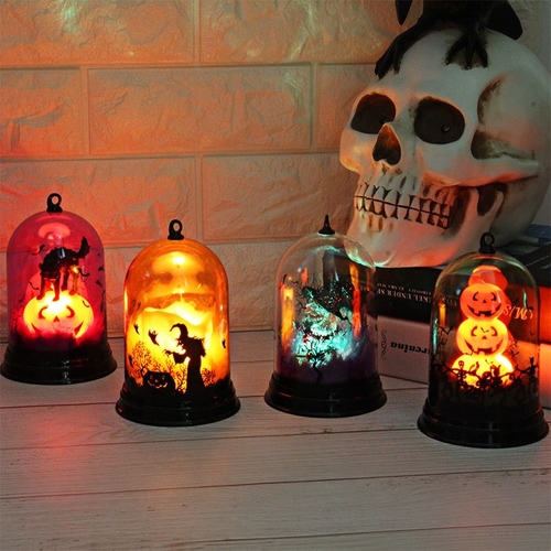 Halloween Pumpkins Lamp Witch Light Castle Lights