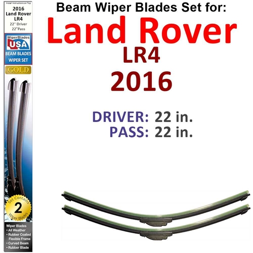 Spocket Dropship Beam Wiper Blades for 2016 Land Rover LR4 (Set of 2)