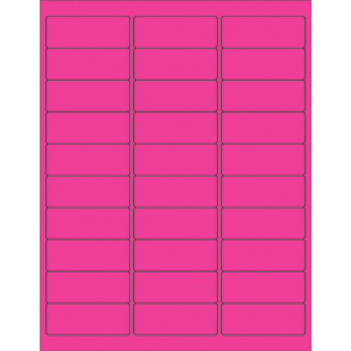 Box Partners LL173PK 2.63 x 1 in. Fluorescent Pink Rectangle Laser Lab