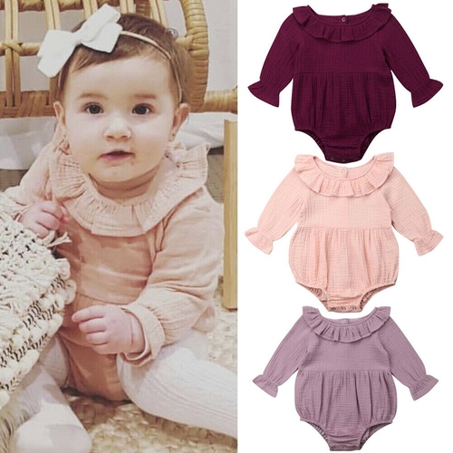Toddler Infant Baby Girl Boys Cute Solid Bodysuits