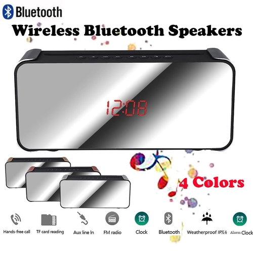 Bluetooth Speaker Portable Mini Wireless Clock