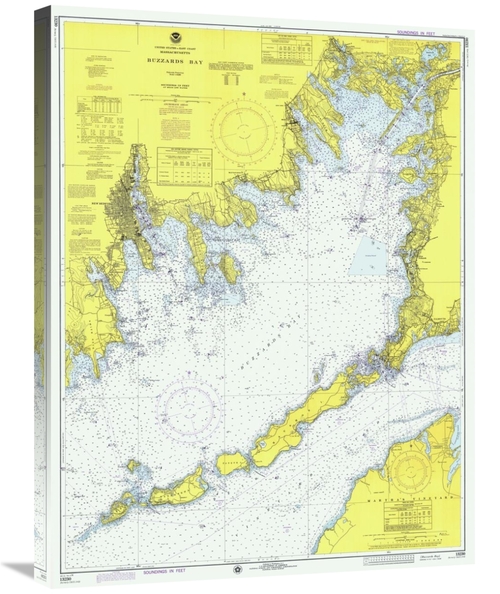 Global Gallery GCS-450524-30-142 30 in. Nautical Chart - Buzzards Bay 