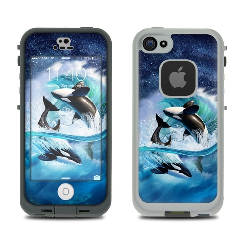 DecalGirl LCF5-ORCAWAVE Lifeproof iPhone 5S Fre Case Skin - Orca Wave