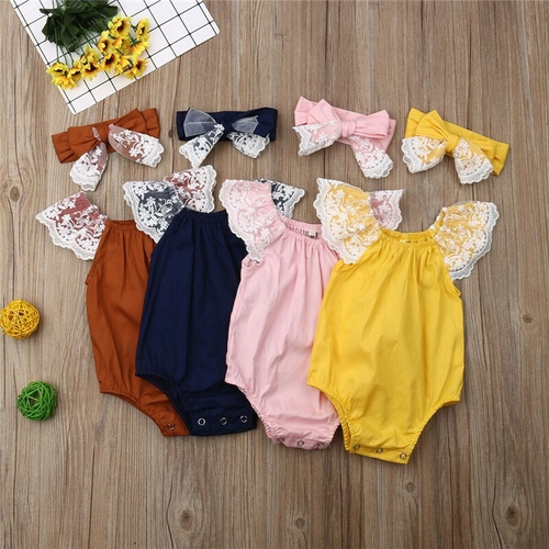 2019 Newborn Toddler Lace Romper Infant Baby Girls