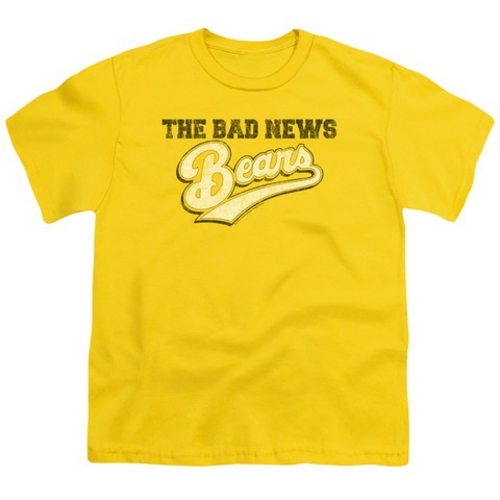 Trevco Bad News Bears-Logo Short Sleeve Youth 18-1 Tee- Yellow - Mediu