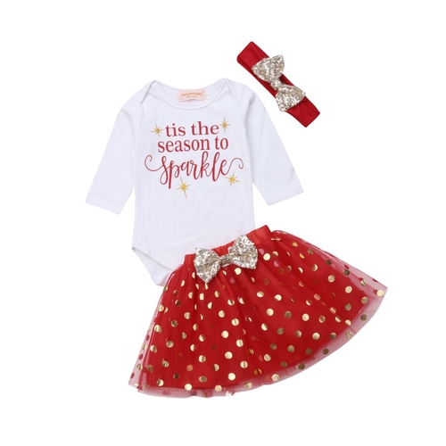 Christmas 3Pc Newborn Infant Baby Girl