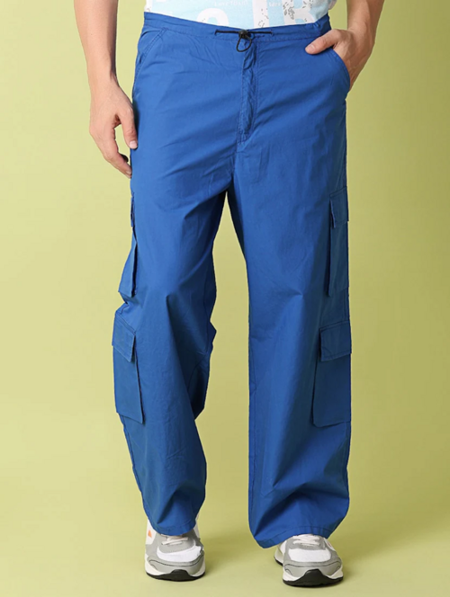 Men’s Cotton Cargo Pants (Color blue) (Size 32)