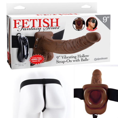 Pipedream Fetish Fantasy Series 9 in. Vibrating Hollow Strap-On with