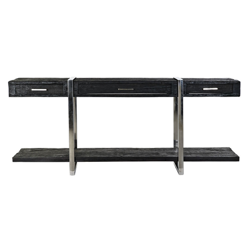 Console DKD Home Decor MB-182045 Black Silver Steel Recycled Wood 180