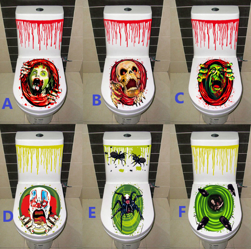 Main Halloween 3D wall stickers Toilet Cover Sticker image