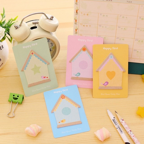 5 pcs Cute Color house Memo Pad Sticky Notes Memo