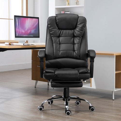 HOMCOM Ergonomic Executive Office Chair High Back PU Leather Reclining
