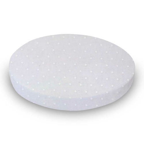 SheetWorld Fitted Round Crib Sheet - 100% Cotton Jersey - White Swiss