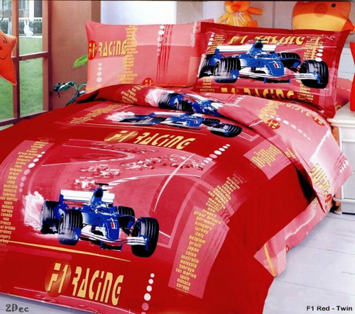 Le Vele LE41T Toddler Room Bedding Modern Twin Duvet Covet Set- Car Ra