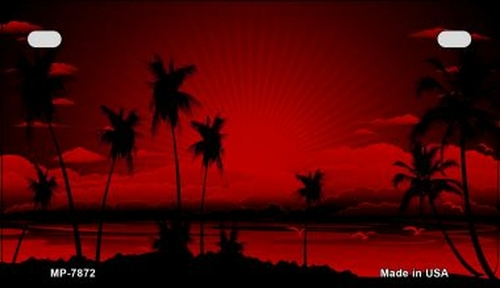 Smart Blonde MP-7872 7 x 4 in. Sunset Red Novelty Metal Motorcycle Pla