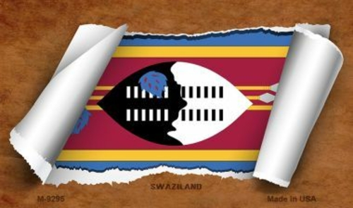 Smart Blonde M-9295 Swaziland Flag Scroll Novelty Metal Magnet