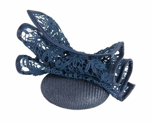 Navy pillbox with lace for Cup races S166N