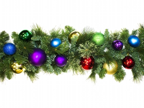 Winterland WL-GARSQ-09-ROYAL-LWW Led Sequoia Garland Decorated With Th