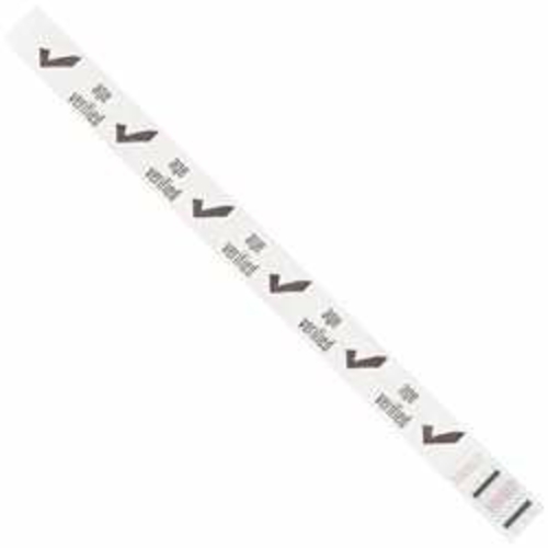Tyvek WR102WH 0.75 x 10 in. White Age Verified Wristbands - Case of 50