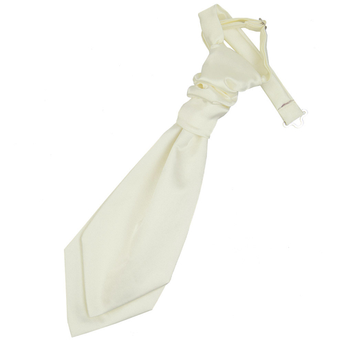 Plain Satin Pre-Tied Ruche Cravat - Boys - Ivory