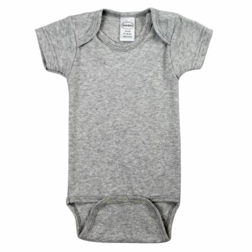 Bambini LS-0174 Interlock Short Sleeve Bodysuit, Gray - Large