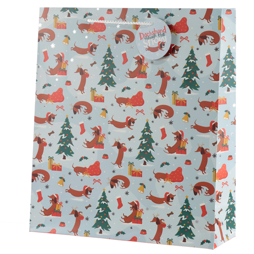 Dachshund Through the Snow Extra Large Christmas Gift Bag