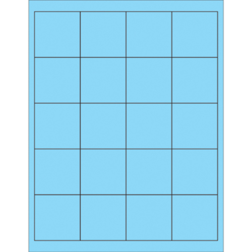 Box Partners LL172BE 2 x 2 in. Fluorescent Pastel Blue Rectangle Laser