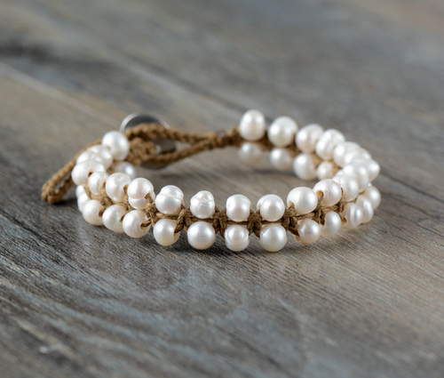 Classic Pearl Bracelet Handmade Bohemia Freshwater