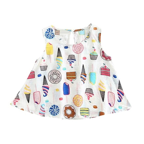Girls Ice Cream Sleeveless dress Princess Casual