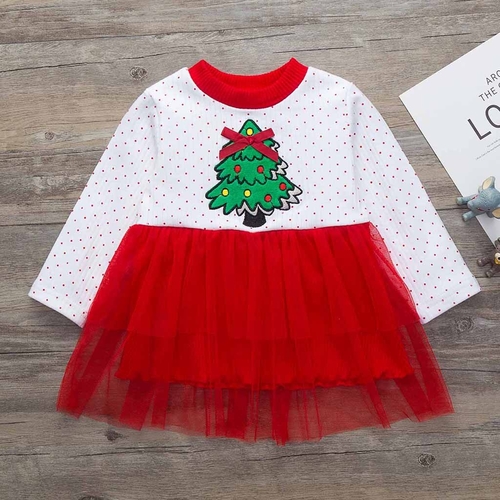 Toddler Baby Girls Christmas Xmas Tree Dot Print