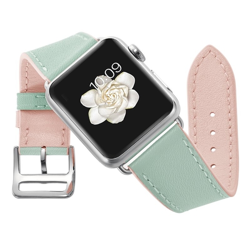 Green Leather Apple Watch Band