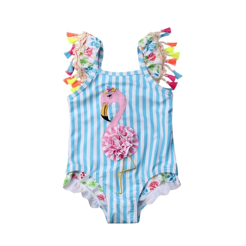 Newborn Kids Baby Girls Flamingo Bikini Tassel