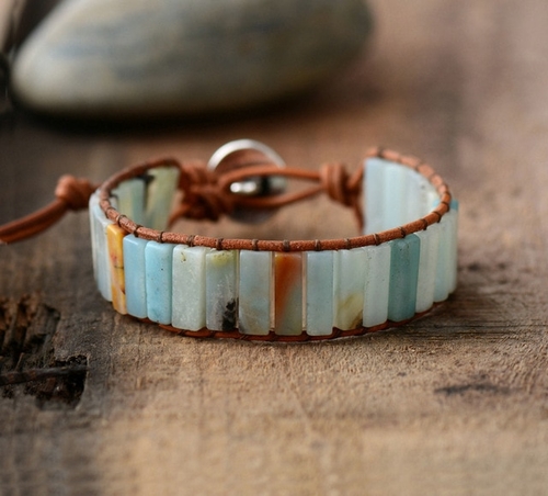 New Bohemia Bracelet Amazonite Single Vintage