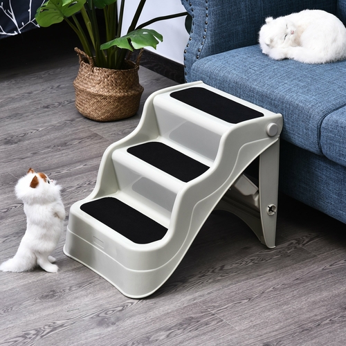 PawHut Pet Stairs Dogs and Cats Folding Ladder Puppy Portable 3 Steps
